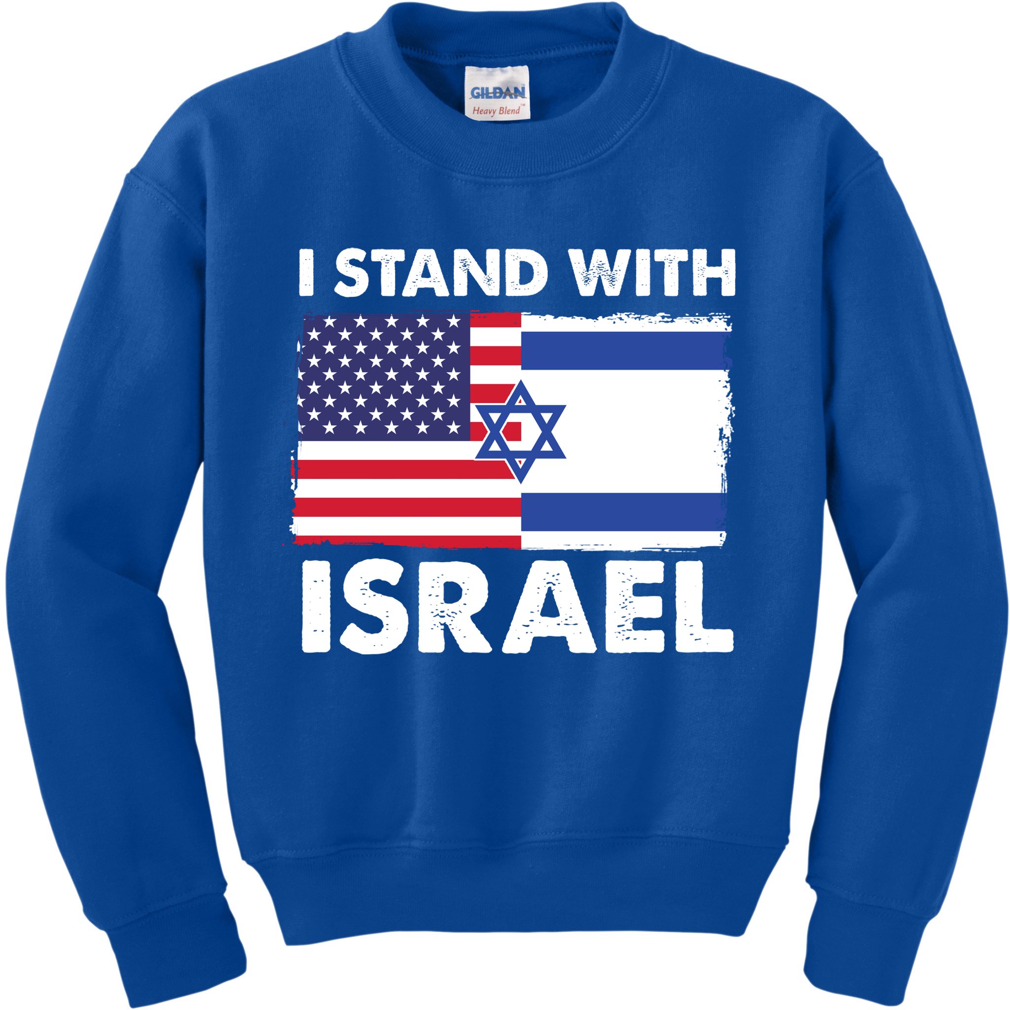 I Stand With Israel Usa Flag Kids Sweatshirt