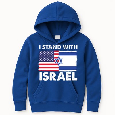 I Stand With Israel Usa Flag Kids Hoodie