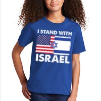 I Stand With Israel Usa Flag Kids T-Shirt