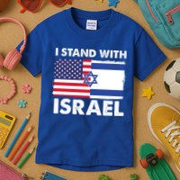 I Stand With Israel Usa Flag Kids T-Shirt