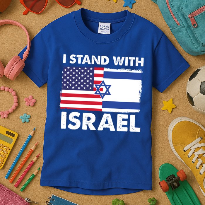 I Stand With Israel Usa Flag Kids T-Shirt