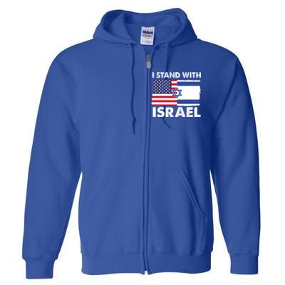 I Stand With Israel Usa Flag Full Zip Hoodie