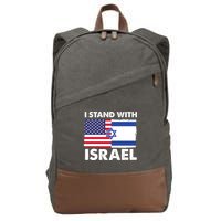 I Stand With Israel Usa Flag Cotton Canvas Backpack