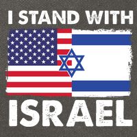 I Stand With Israel Usa Flag Cotton Canvas Backpack