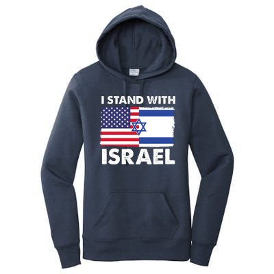 I Stand With Israel Usa Flag Women's Pullover Hoodie