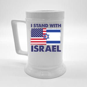 I Stand With Israel Usa Flag Beer Stein