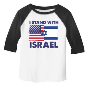 I Stand With Israel Usa Flag Toddler Fine Jersey T-Shirt