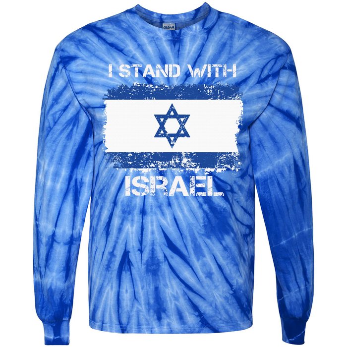 I Stand With Israel Support Israel Love Israeli Brotherhood Tie-Dye Long Sleeve Shirt