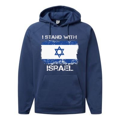 I Stand With Israel Support Israel Love Israeli Brotherhood Performance Fleece Hoodie