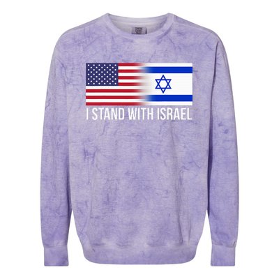 I Stand With Israel Usa Israeli Flag Jewish Colorblast Crewneck Sweatshirt