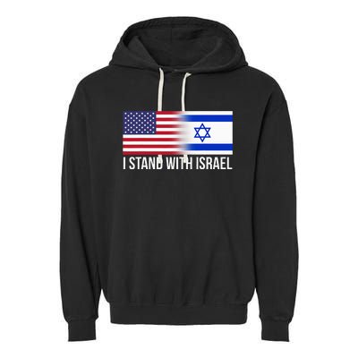 I Stand With Israel Usa Israeli Flag Jewish Garment-Dyed Fleece Hoodie