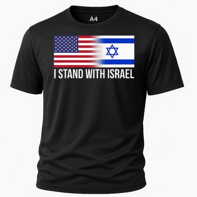 I Stand With Israel Usa Israeli Flag Jewish Cooling Performance Crew T-Shirt