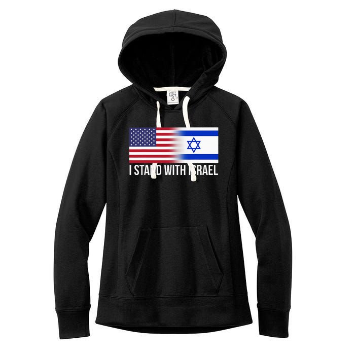 I Stand With Israel Usa Israeli Flag Jewish Women's Fleece Hoodie