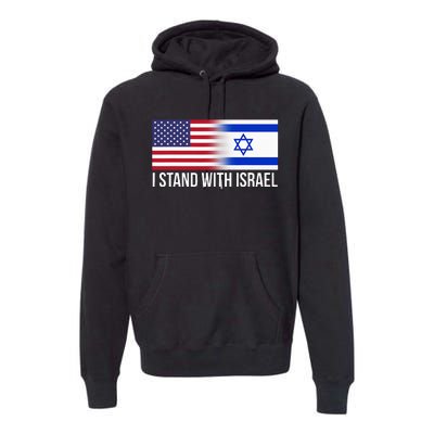 I Stand With Israel Usa Israeli Flag Jewish Premium Hoodie