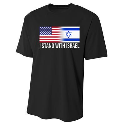 I Stand With Israel Usa Israeli Flag Jewish Performance Sprint T-Shirt