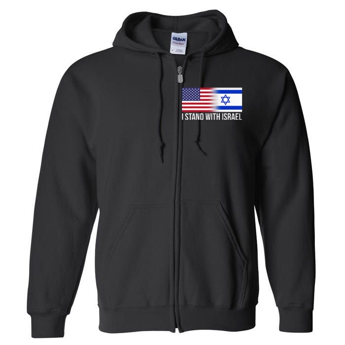 I Stand With Israel Usa Israeli Flag Jewish Full Zip Hoodie