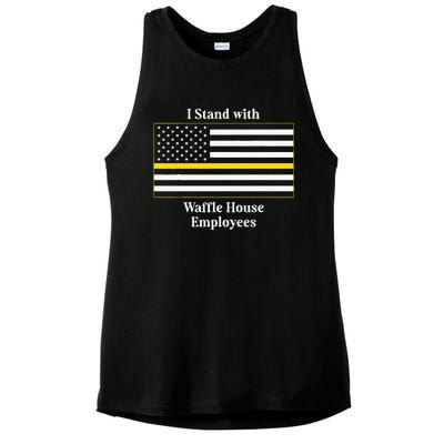 I Stand With W.A.F.F.L.E H.O.U.S.E Employees Funny America Flag Ladies PosiCharge Tri-Blend Wicking Tank