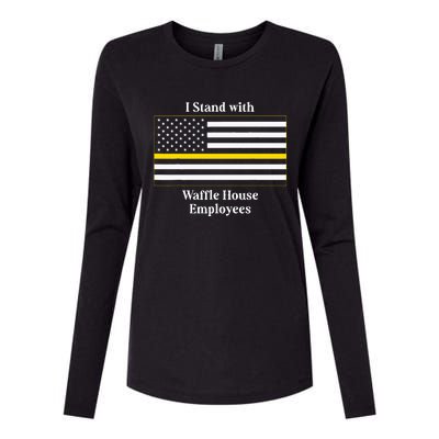 I Stand With W.A.F.F.L.E H.O.U.S.E Employees Funny America Flag Womens Cotton Relaxed Long Sleeve T-Shirt