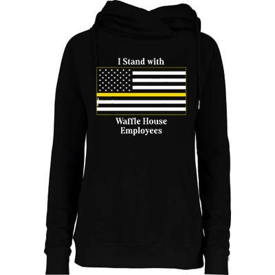 I Stand With W.A.F.F.L.E H.O.U.S.E Employees Funny America Flag Womens Funnel Neck Pullover Hood