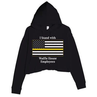 I Stand With W.A.F.F.L.E H.O.U.S.E Employees Funny America Flag Crop Fleece Hoodie