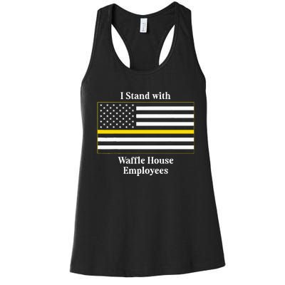 I Stand With W.A.F.F.L.E H.O.U.S.E Employees Funny America Flag Women's Racerback Tank