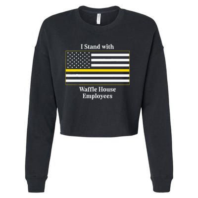 I Stand With W.A.F.F.L.E H.O.U.S.E Employees Funny America Flag Cropped Pullover Crew