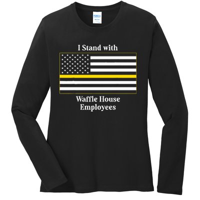 I Stand With W.A.F.F.L.E H.O.U.S.E Employees Funny America Flag Ladies Long Sleeve Shirt