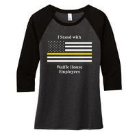 I Stand With W.A.F.F.L.E H.O.U.S.E Employees Funny America Flag Women's Tri-Blend 3/4-Sleeve Raglan Shirt