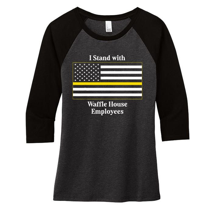 I Stand With W.A.F.F.L.E H.O.U.S.E Employees Funny America Flag Women's Tri-Blend 3/4-Sleeve Raglan Shirt