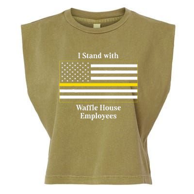 I Stand With W.A.F.F.L.E H.O.U.S.E Employees Funny America Flag Garment-Dyed Women's Muscle Tee