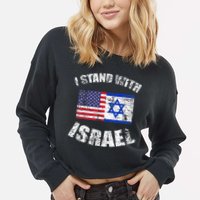I Stand With Israel Cropped Pullover Crew