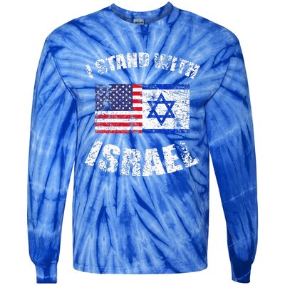 I Stand With Israel Tie-Dye Long Sleeve Shirt