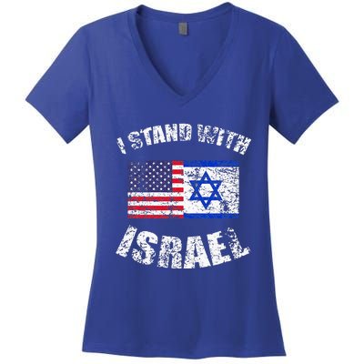 I Stand With Israel Women's V-Neck T-Shirt