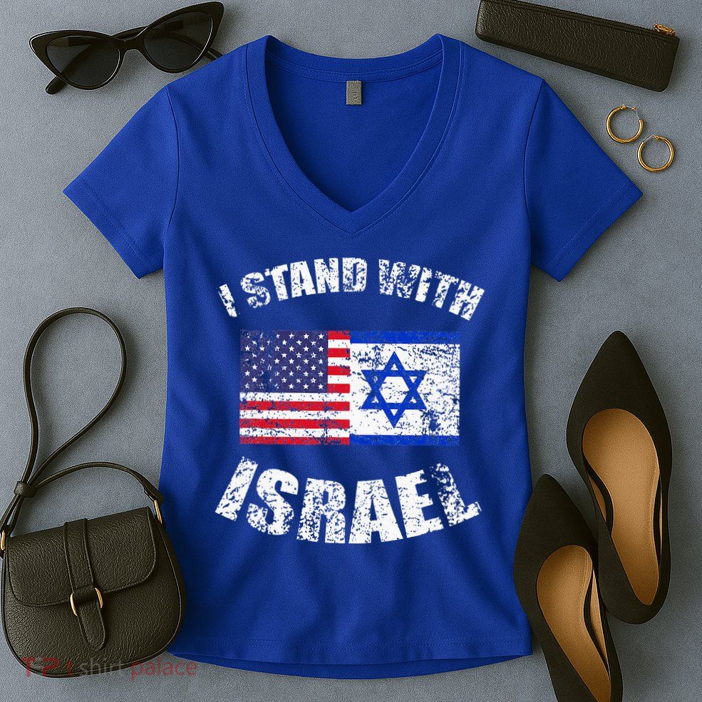 I Stand With Israel Women's V-Neck T-Shirt