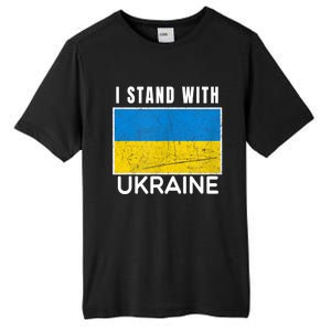 I Stand With Ukraine Flag For Ukrainian Lover Gift Tall Fusion ChromaSoft Performance T-Shirt