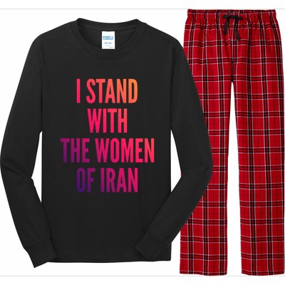 I Stand With The Of Iran Iranian Flag Freeiran Fist Gift Long Sleeve Pajama Set