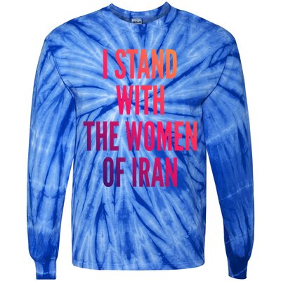 I Stand With The Of Iran Iranian Flag Freeiran Fist Gift Tie-Dye Long Sleeve Shirt