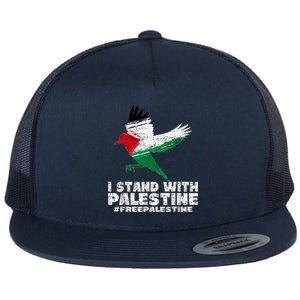 I Stand With Palestine For Their Freedom Free Palestine Flat Bill Trucker Hat