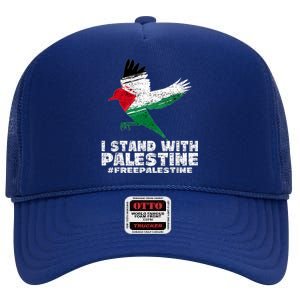 I Stand With Palestine For Their Freedom Free Palestine High Crown Mesh Back Trucker Hat