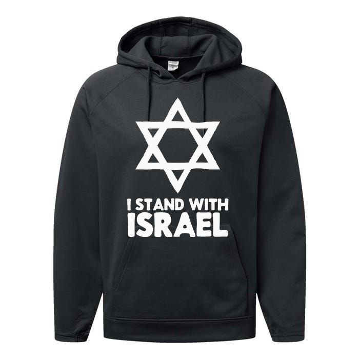 I Stand With Israel Jewish Non Distressed Vintage Gift Idea Performance Fleece Hoodie