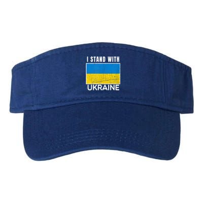 I Stand With Ukraine Flag For Ukrainian Lover Gift Valucap Bio-Washed Visor