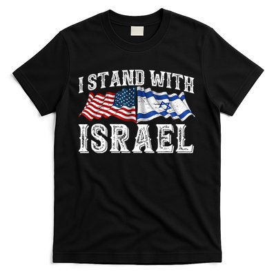 I Stand With Israel American Flag T-Shirt