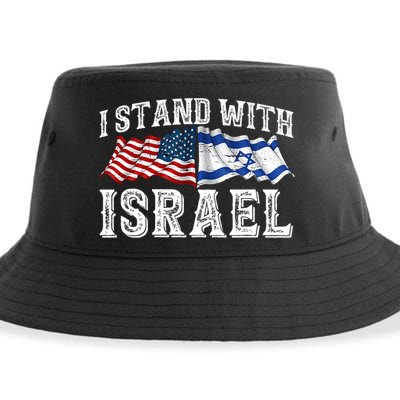 I Stand With Israel American Flag Sustainable Bucket Hat