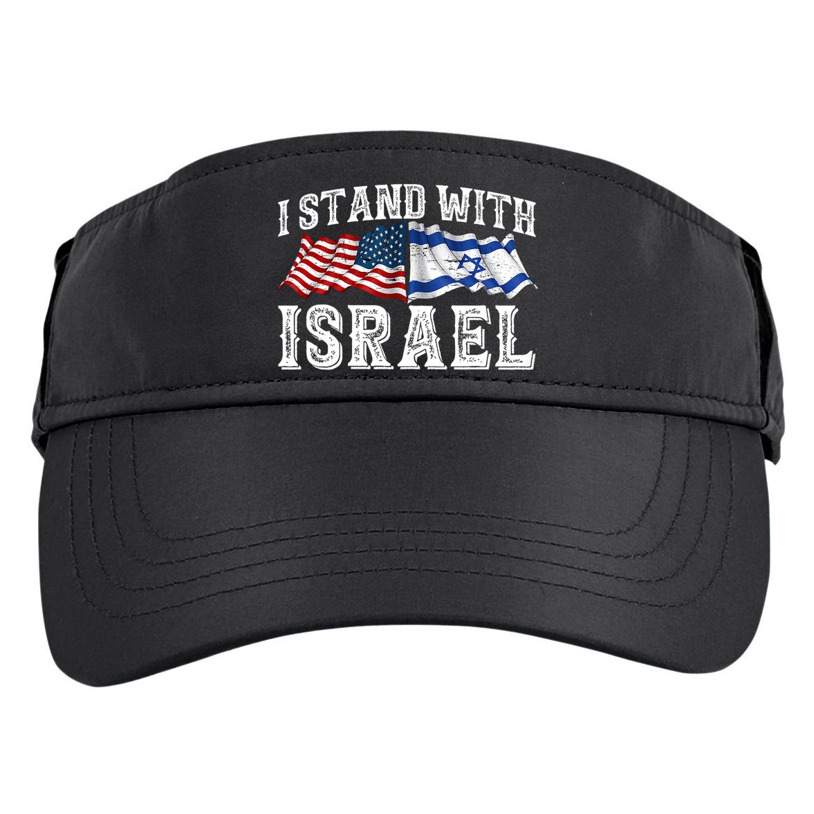 I Stand With Israel American Flag Adult Drive Performance Visor