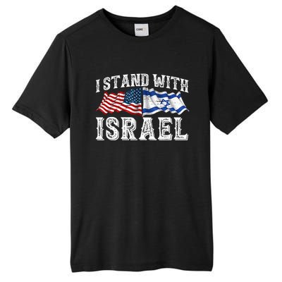 I Stand With Israel American Flag Tall Fusion ChromaSoft Performance T-Shirt