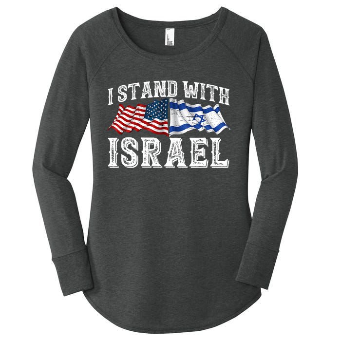 I Stand With Israel American Flag Women's Perfect Tri Tunic Long Sleeve Shirt