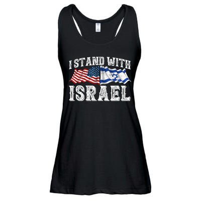 I Stand With Israel American Flag Ladies Essential Flowy Tank