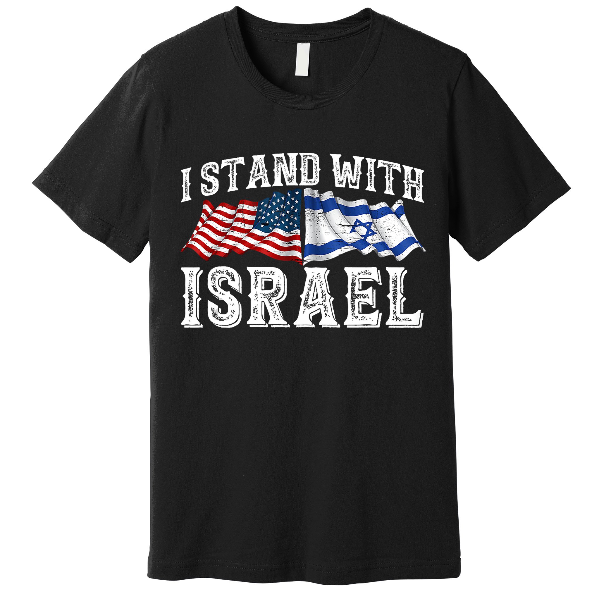 I Stand With Israel American Flag Premium T-Shirt
