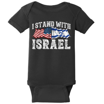 I Stand With Israel American Flag Baby Bodysuit