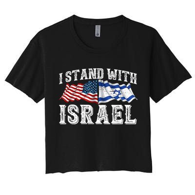I Stand With Israel American Flag Crop Top